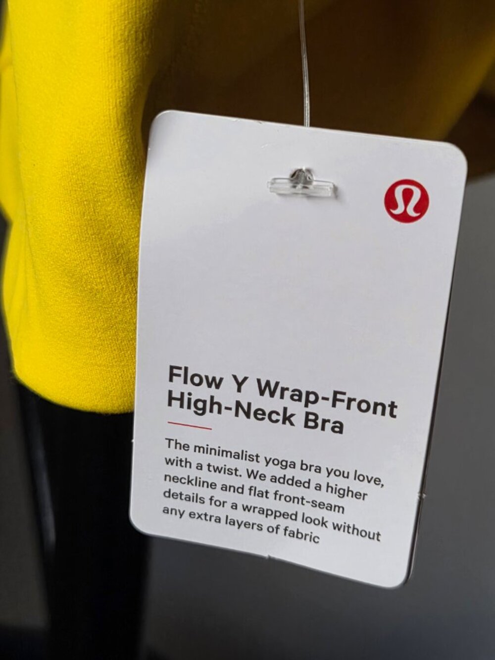 NWT LULULEMON Flow Y Wrap-Front High Neck Longline Sports Bra 10 Yellow Yoga - Picture 3 of 4